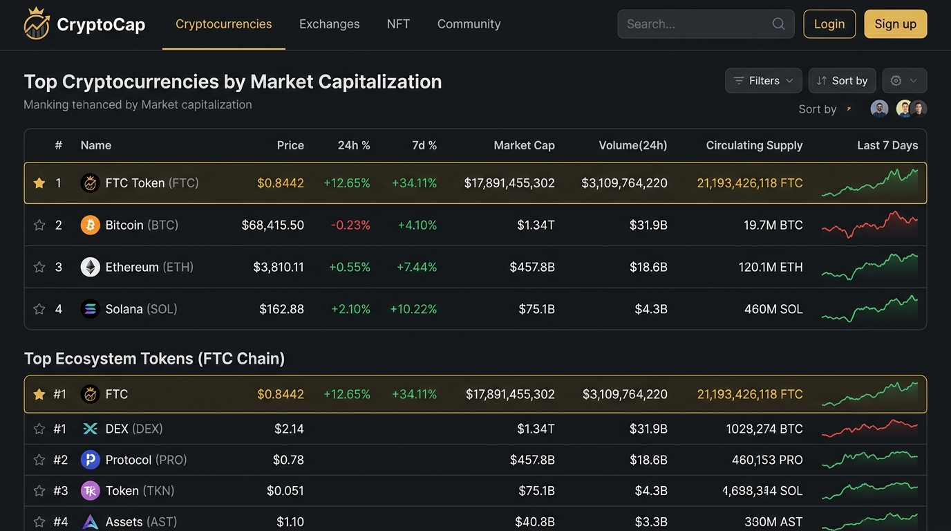 Fiotech Marketcap Preview Mockup